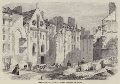 Abriss von Paris, Altes College von Cluny (Gravur) von English School