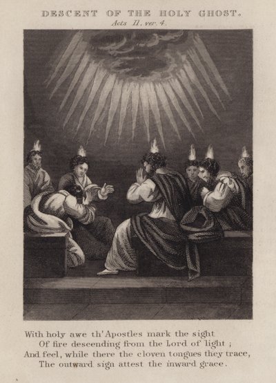 Herabkunft des Heiligen Geistes, Apostelgeschichte II, Vers 4 von English School