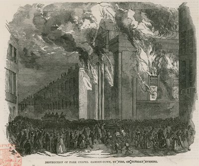 Zerstörung der Parkkapelle, Camden Town, London von English School