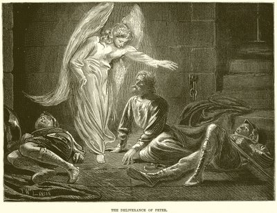 Die Befreiung des Apostels Petrus durch einen Engel des Herrn, aus dem Gefängnis des Königs Herodes von English School