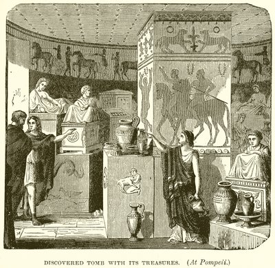 Entdecktes Grab mit seinen Schätzen (in Pompeji) von English School