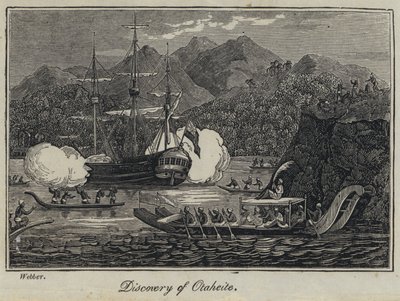 Entdeckung von Otaheite (Stich) von English School