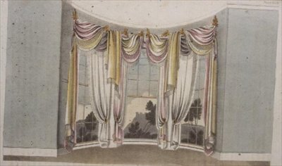 Vorhänge für Rundfenster, Tafel 108 aus Ackermann