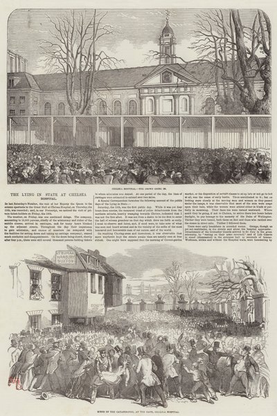 Herzog von Wellington aufgebahrt im Chelsea Hospital von English School