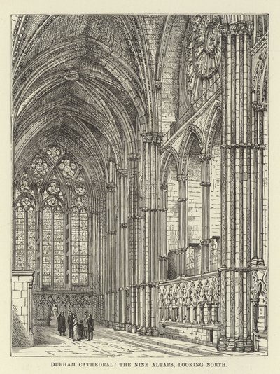 Durham Kathedrale, die Neun Altäre, Blick nach Norden von English School