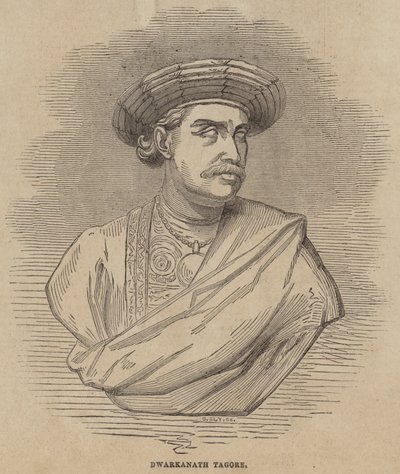 Dwarkanath Tagore (Gravur) von English School