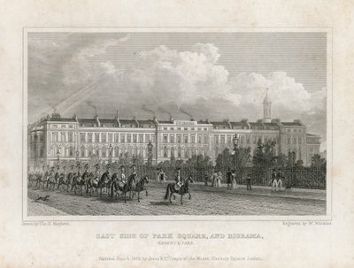 Ostseite des Park Square und Diorama, Regents Park von English School