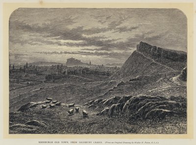 Edinburgh Altstadt, von Salisbury Craigs von English School