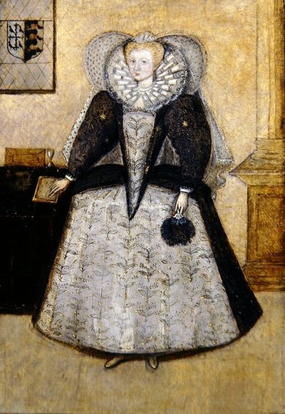 Elisabethanisches Porträt einer jungen verheirateten Mrs. Golbourne, geb. Fleetwood von English School
