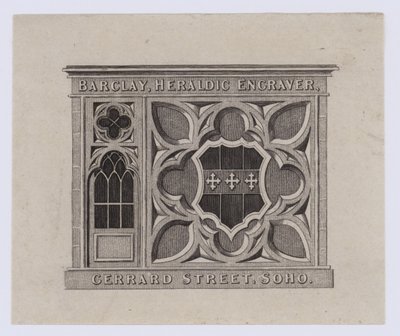 Graveur, Barclay, Visitenkarte von English School