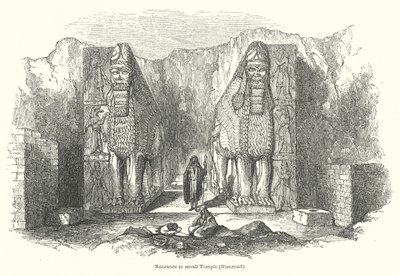 Eingang zum kleinen Tempel (Nimrud) (Gravur) von English School
