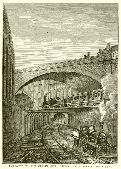 Eingang zum Clerkenwell Tunnel von der Farringdon Street von English School