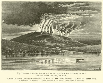 Ausbruch des Mauna Loa (Hawaii, Sandwich-Inseln) am 14. Februar 1877 um 21 Uhr von English School
