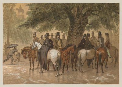 Dem Regen entkommen im Hyde Park, London von English School