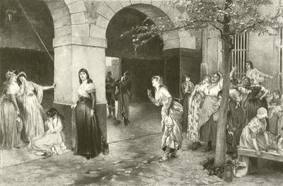 Evariste Carpentier Mme Roland im Gefängnis von Ste Pelagie (Gravur) von English School