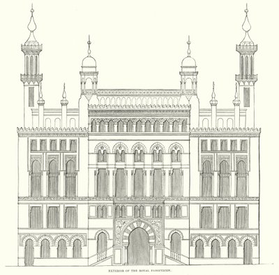 Außenansicht des Royal Panopticon (Gravur) von English School