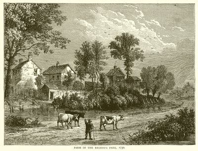 Bauernhof im Regents Park, 1750 von English School