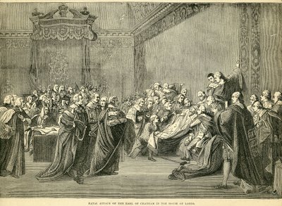 Tödlicher Anfall des Earl of Chatham im House of Lords, 1778 von English School