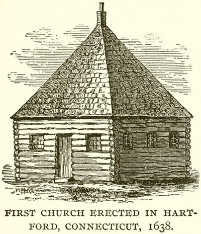 Erste Kirche in Hartford, Connecticut, 1638 errichtet von English School