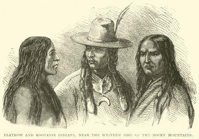 Flatbow- und Kootanie-Indianer nahe der Westseite der Rocky Mountains von English School