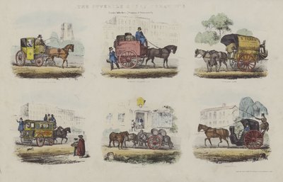 Transportmittel im London des mittleren 19. Jahrhunderts von English School