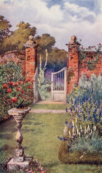 Duft im Kräutergarten (Farblithografie) von English School
