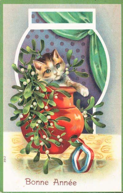 Französische Neujahrskarte von English School