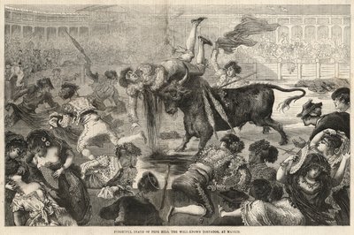 Schrecklicher Tod von Pepe Hilo, dem bekannten Torero in Madrid von English School