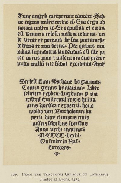 Aus dem Tractatus Quinque von Lotharius, gedruckt in Lyon von English School