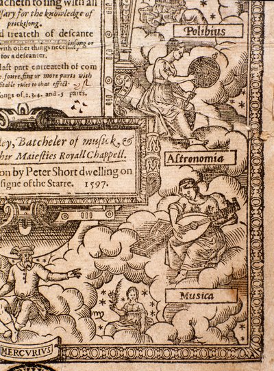 Frontispiz aus A Plaine and Easie Introduction to Practicall Musicke von Thomas Morley, Detail, 1597 von English School