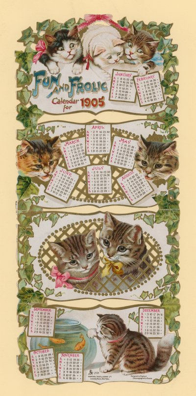 Spaß und Frohsinn Kalender für 1905 von English School