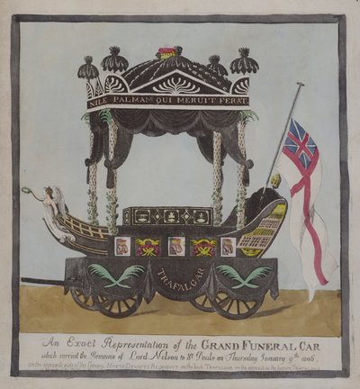 Leichenwagen, der die Überreste von Admiral Lord Nelson zur St. Paul