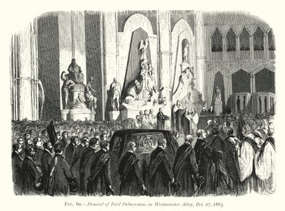 Beerdigung von Earl Palmerston in der Westminster Abbey, 27. Oktober 1865 von English School