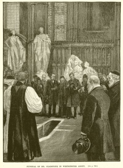 Beerdigung von Mr. Gladstone in der Westminster Abbey von English School