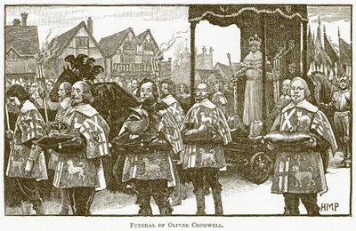 Beerdigung von Oliver Cromwell, Illustration aus The New Popular Educator, ca. 1891 von English School