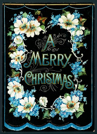 Blumengirlande, Weihnachtskarte von English School