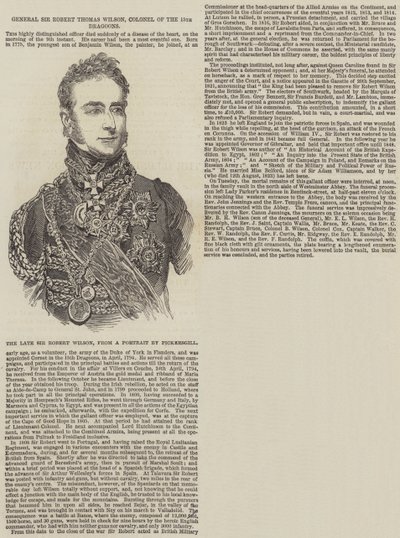 General Sir Robert Thomas Wilson, Oberst der 15. Dragoner (Gravur) von English School