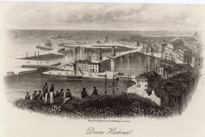 Gesamtansicht des Hafens von Dover von English School