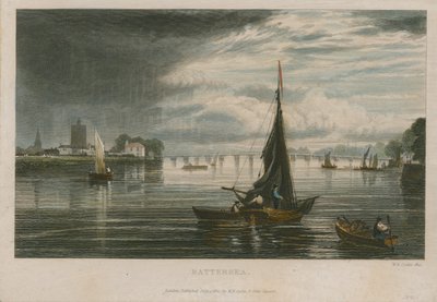 Allgemeine Ansicht der Boote auf der Themse bei Battersea von English School
