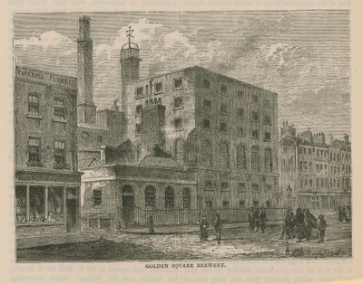 Gesamtansicht der Golden Square Brauerei von English School