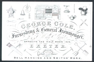 George Cole, Einrichtungs- und Allgemeineisenwarenhändler, Visitenkarte von English School