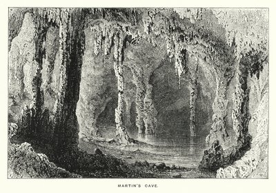 Gibraltar: Martins Höhle (Gravur) von English School