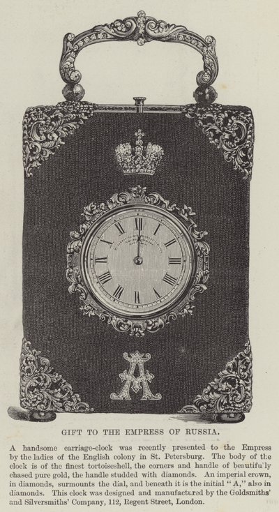 Geschenk an die Kaiserin von Russland (Gravur) von English School