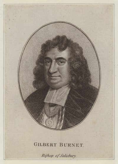 Gilbert Burnet, Bischof von Salisbury, Schriftsteller und Historiker (Gravur) von English School