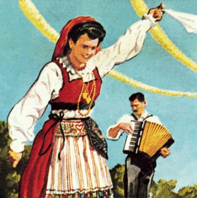 Mädchen in der Nationaltracht von Portugal von English School
