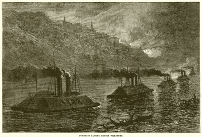 Kanonenboote passieren vor Vicksburg von English School