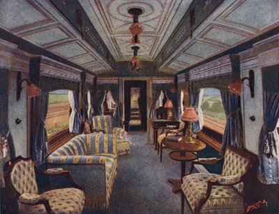 Der Tagesabteil der Königin, Königlicher Salon, London und North Western Railway von English School