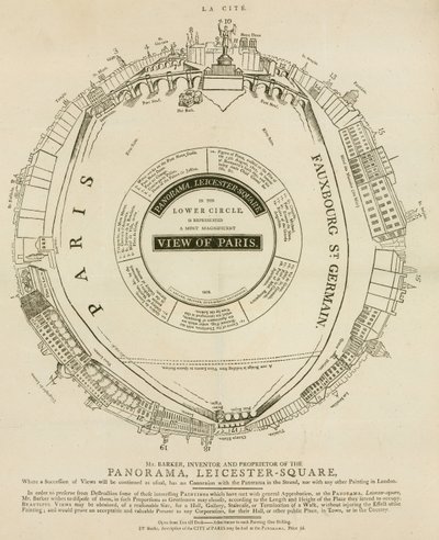 H. A. Barkers Ansicht von Paris, Panorama, Leicester Square, London von English School