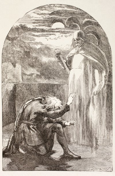 Hamlet sieht den Geist, den Geist seines Vaters, aus 