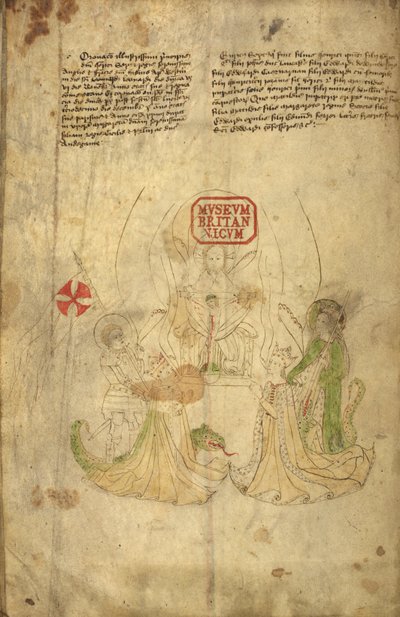 Harley 318, f.8v Heinrich VI., König von England, und seine Frau, Margarete von Anjou, Illustration aus 